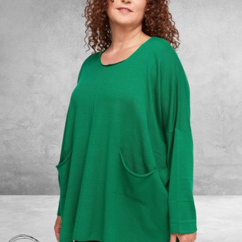AMANDINE  Trui Oversize Zakjes Groen