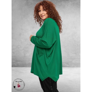 AMANDINE  Trui Oversize Zakjes Groen