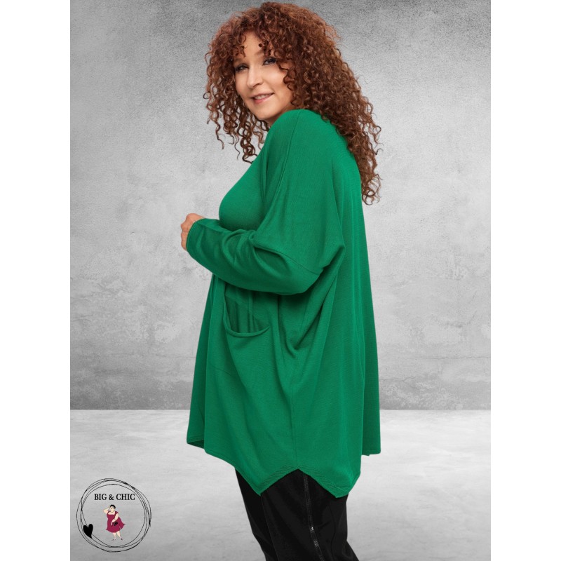 AMANDINE  Trui Oversize Zakjes Groen
