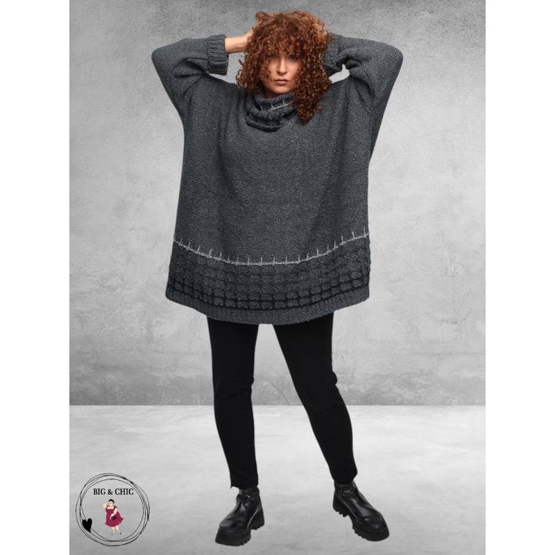 AMANDINE Trui Gebreid Donker Grijs