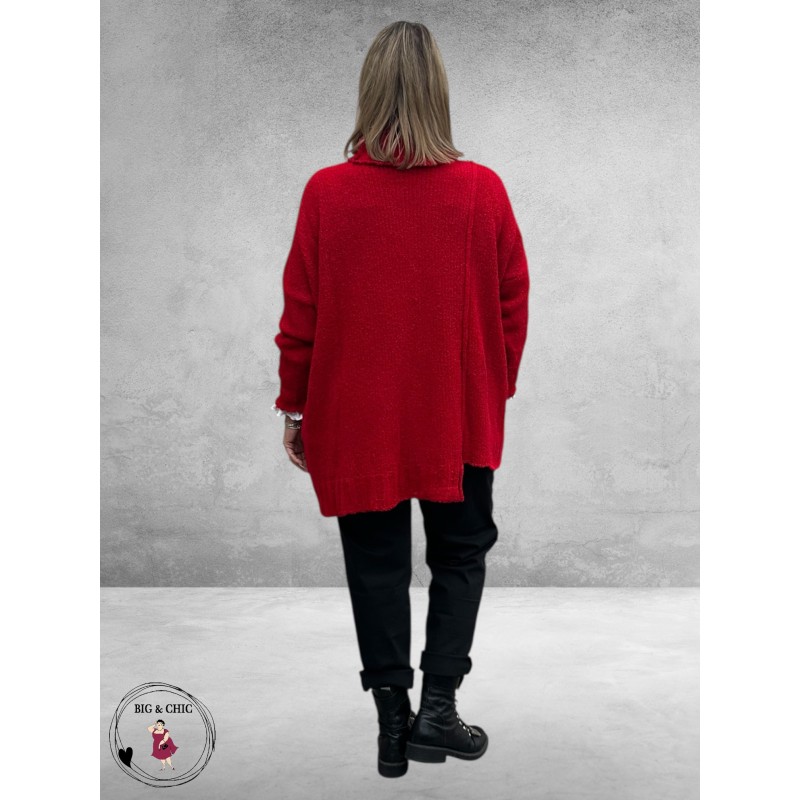 AMANDINE Trui Knuffelzacht Bouclé Rood