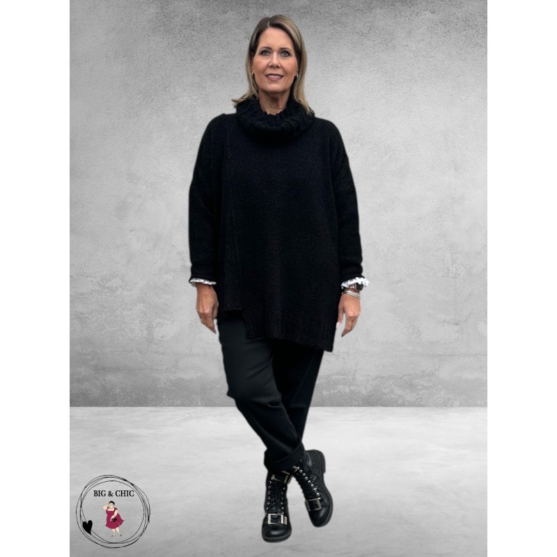 AMANDINE Trui Knuffelzacht Bouclé Zwart