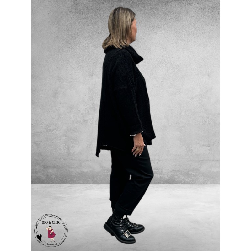 AMANDINE Trui Knuffelzacht Bouclé Zwart