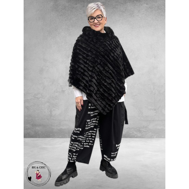 CHALONA Ballonbroek Zwart Met Grijze Tekst