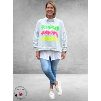 New Collection Sweater Smile Lichtblauw