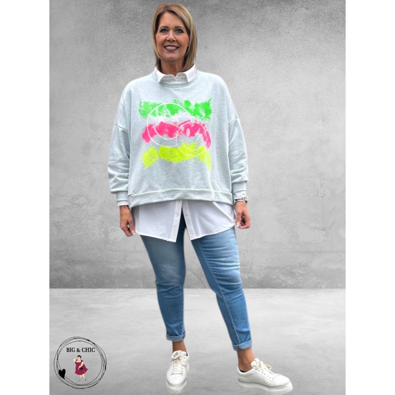New Collection Sweater Smile Lichtblauw
