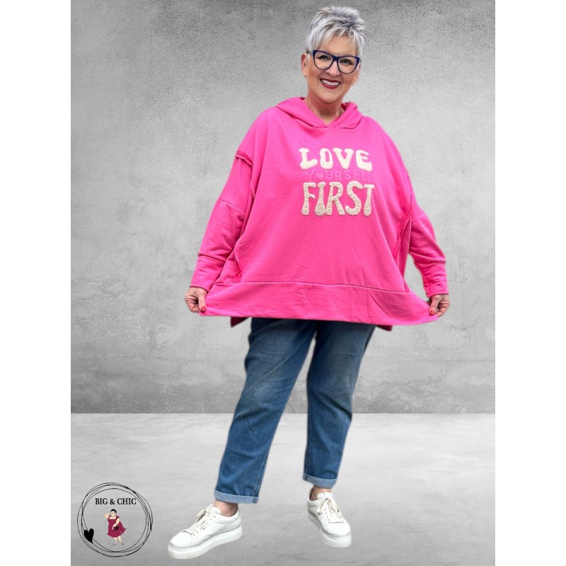 New Collection Hoodie-Sweater Statement Roze