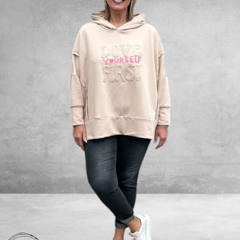 New Collection Hoodie-Sweater Statement Beige