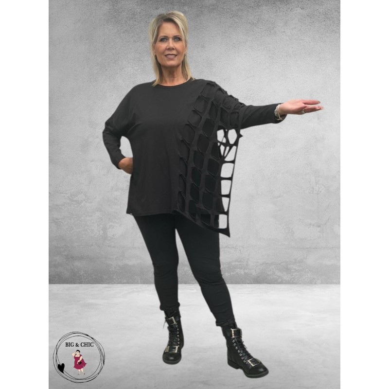 DIVAS PLANET Shirt Zwart Gaten