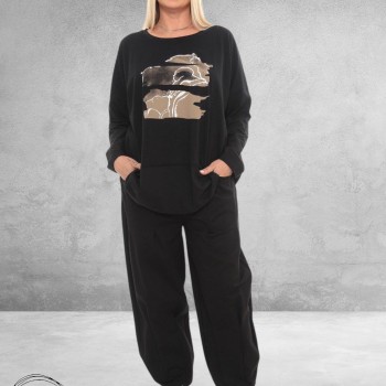 DIVAS PLANET Shirt Zwart Abstract