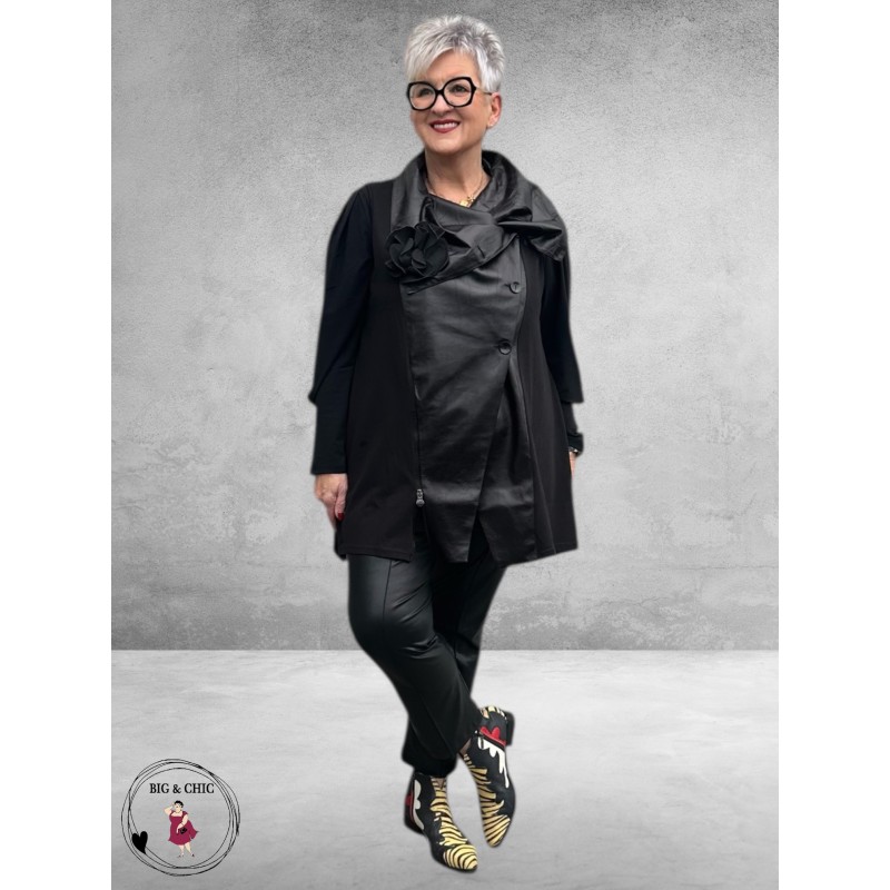 DIVAS PLANET Gilet Zwart Leerlook