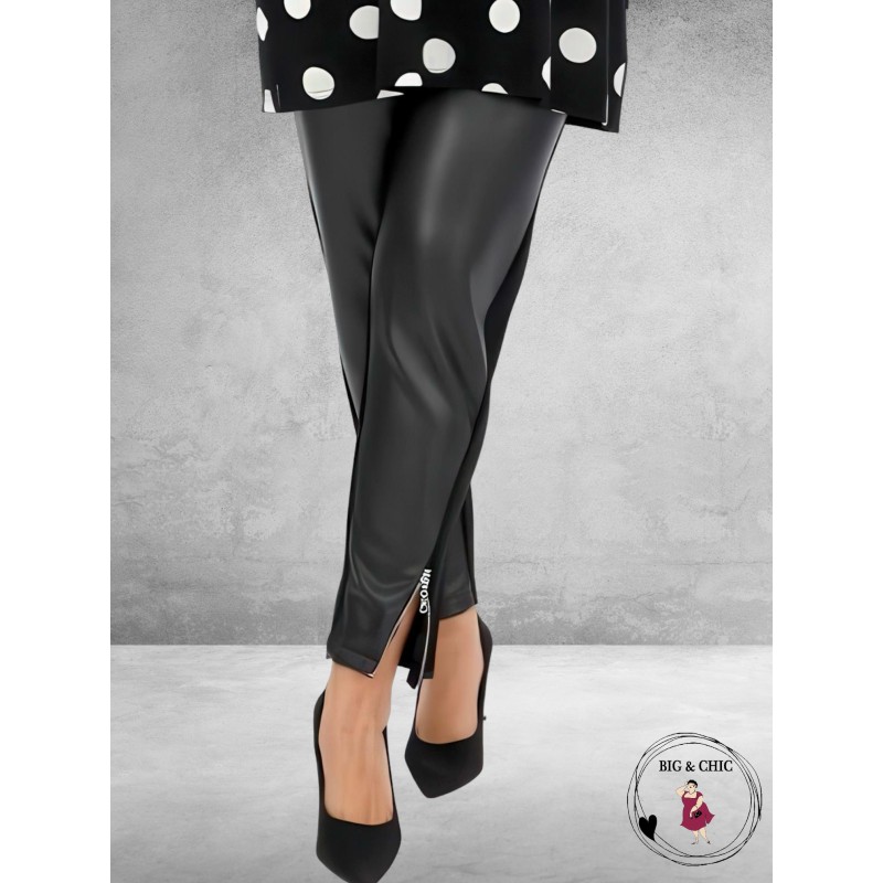 DIVAS PLANET Broek Zwart Leerlook 