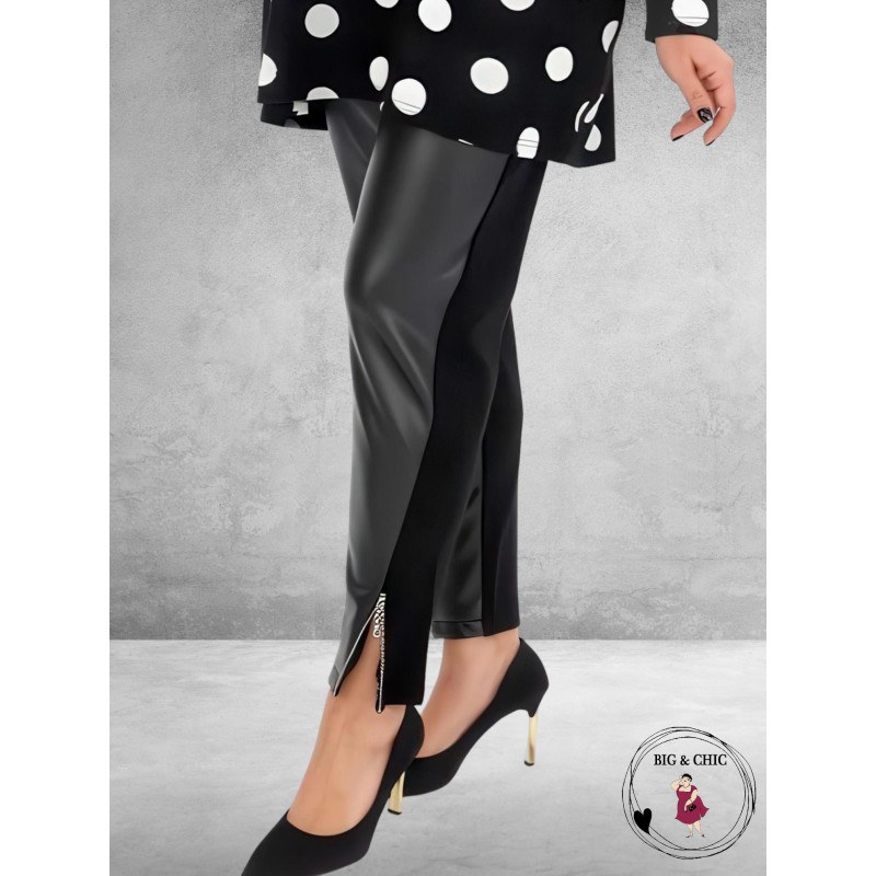 DIVAS PLANET Broek Zwart Leerlook 