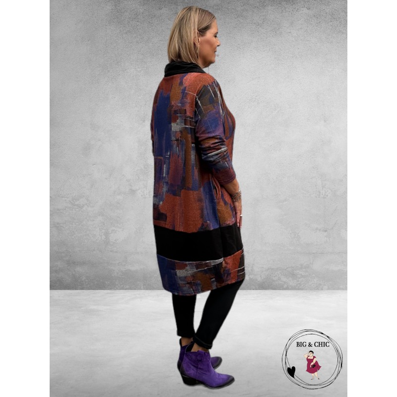 DIVAS Jurk-Tuniek Ballon Roest-Zwart-Multi