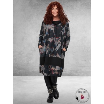 DIVAS Jurk-Tuniek Ballon Grijs-Zwart-Bordeaux