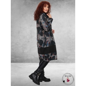 DIVAS Jurk-Tuniek Ballon Grijs-Zwart-Bordeaux