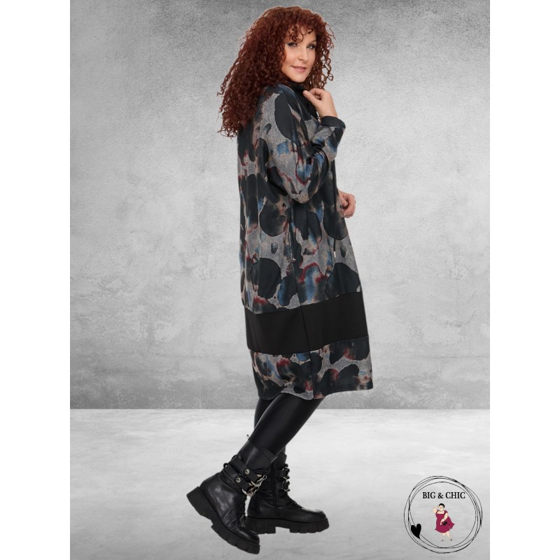 DIVAS Jurk-Tuniek Ballon Grijs-Zwart-Bordeaux