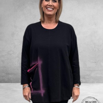 DIVAS PLANET Trui Zwart Rits