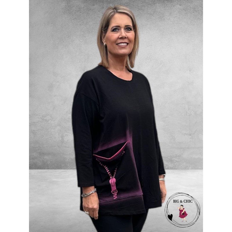 DIVAS PLANET Trui Zwart Rits