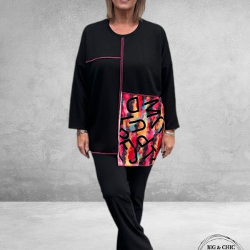 DIVAS PLANET Trui Zwart Asymetrisch