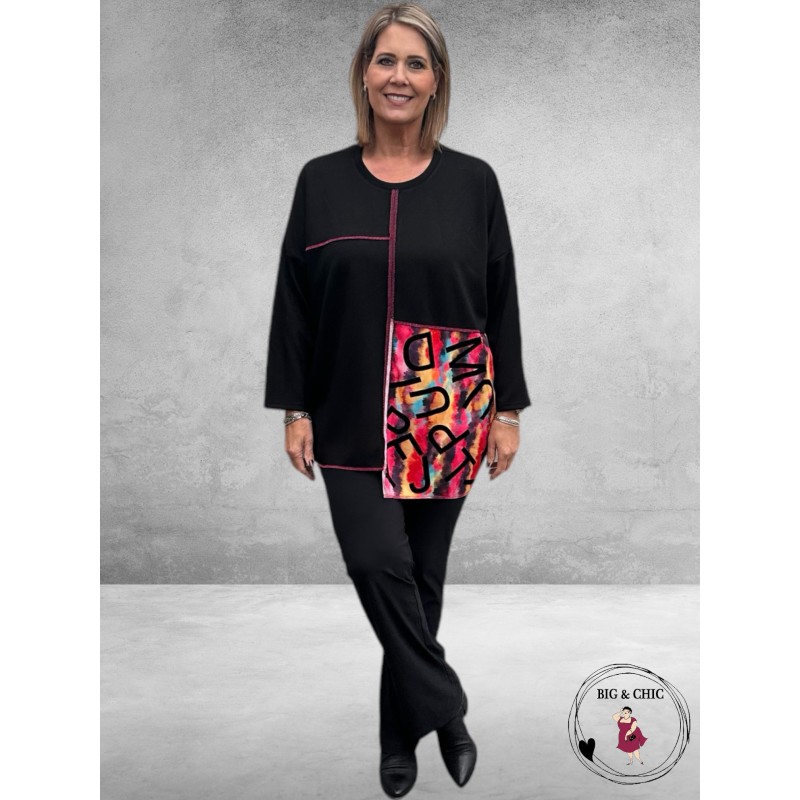 DIVAS PLANET Trui Zwart Asymetrisch