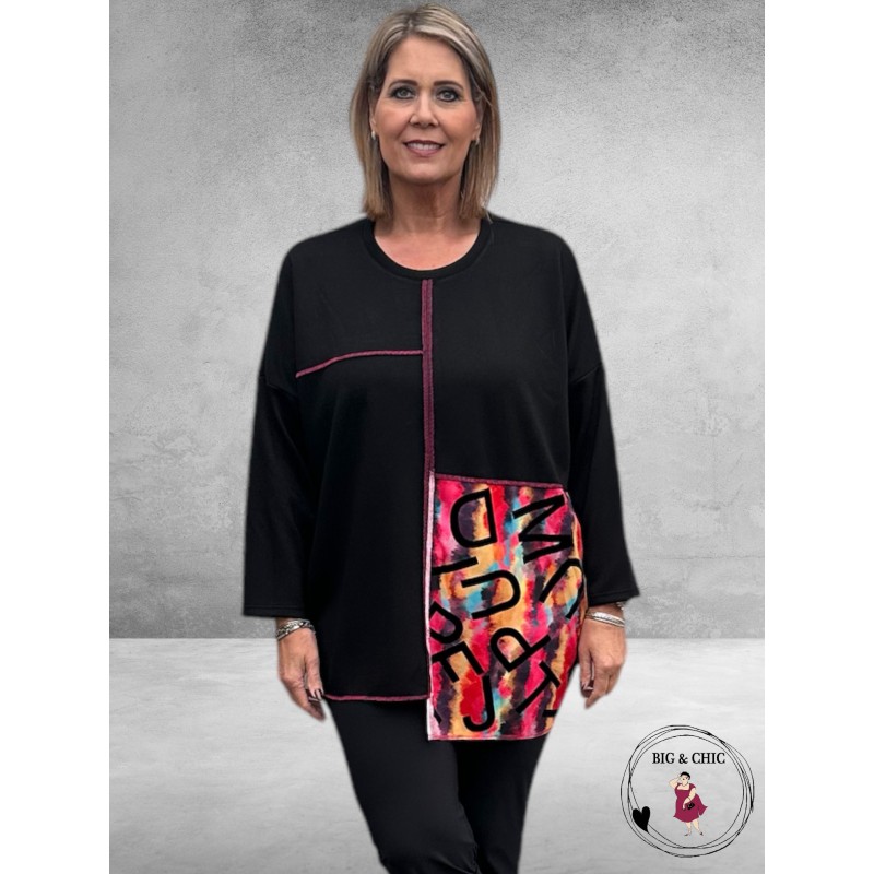 DIVAS PLANET Trui Zwart Asymetrisch