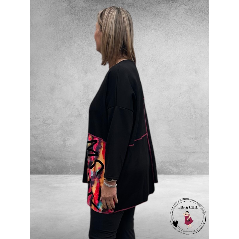 DIVAS PLANET Trui Zwart Asymetrisch