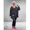 DIVAS PLANET Shirt  Zwart-Wit Streepjes 