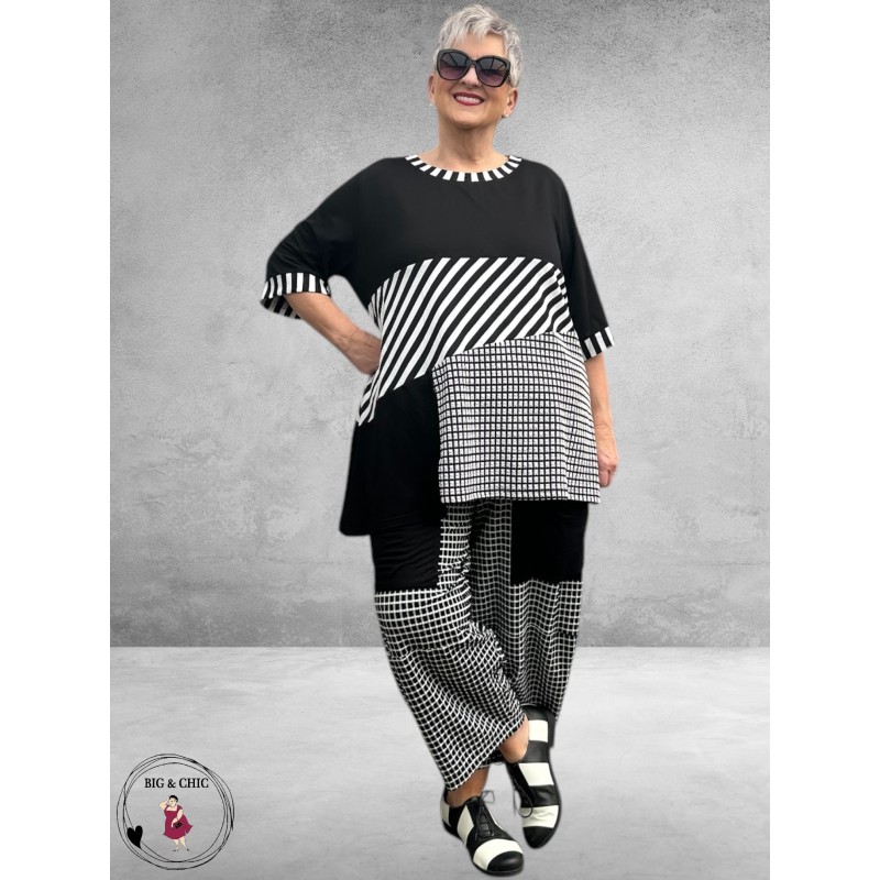 DYB Shirt Zwart/Wit Geometrie