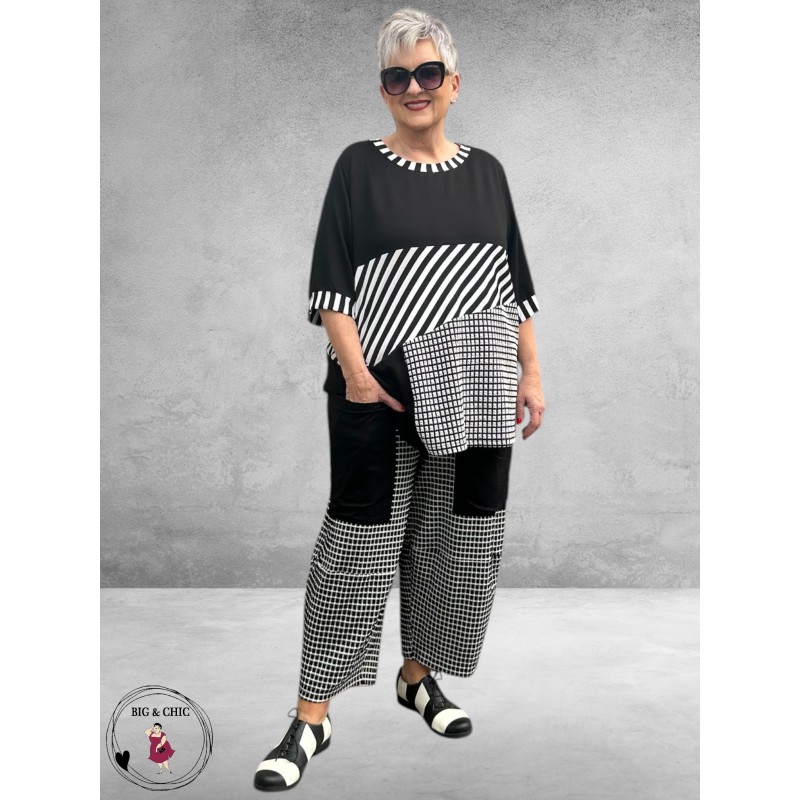 DYB Shirt Zwart/Wit Geometrie