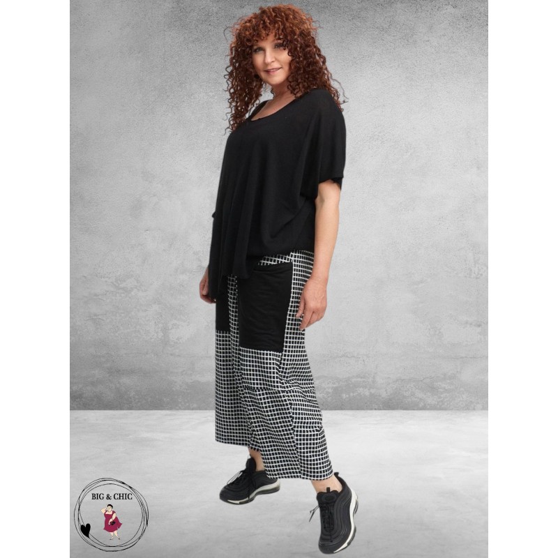 DYB Broek Wijd Zwart/Wit Blokjes