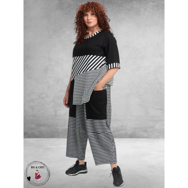 DYB Shirt Zwart/Wit Geometrie