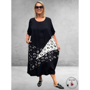 DIVAS PLANET Jurk Zwart/Wit Circel