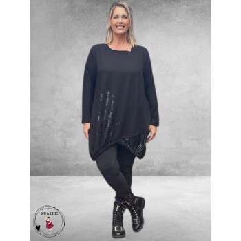 DYB Ballon Tuniek Zwart Leerlook Inzetstuk