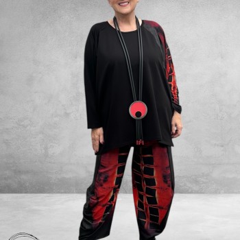 FRENZI Shirt Zwart/Rood