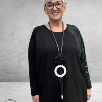 FRENZI Shirt Zwart/Groen