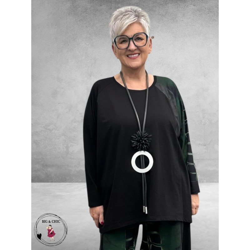 FRENZI Shirt Zwart/Groen