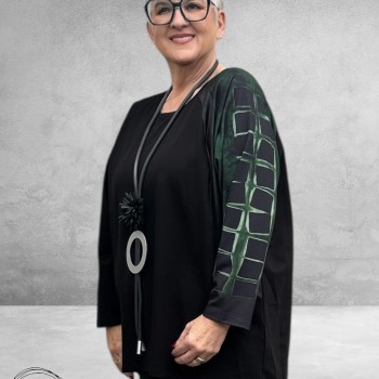 FRENZI Shirt Zwart/Groen