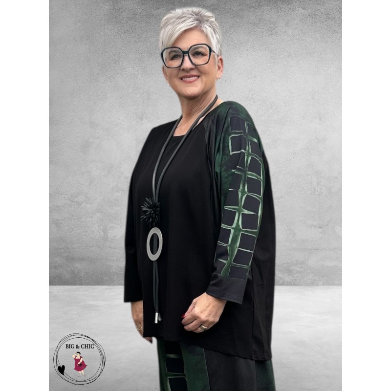 FRENZI Shirt Zwart/Groen