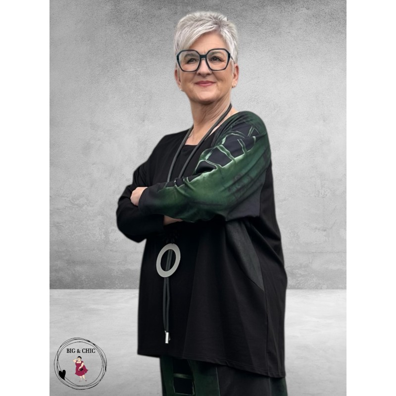 FRENZI Shirt Zwart/Groen