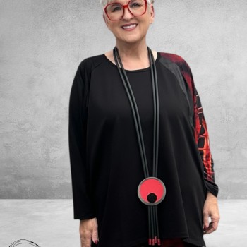 FRENZI Shirt Zwart/Rood