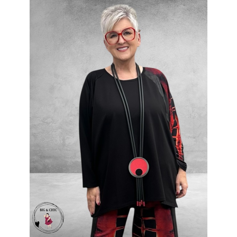 FRENZI Shirt Zwart/Rood