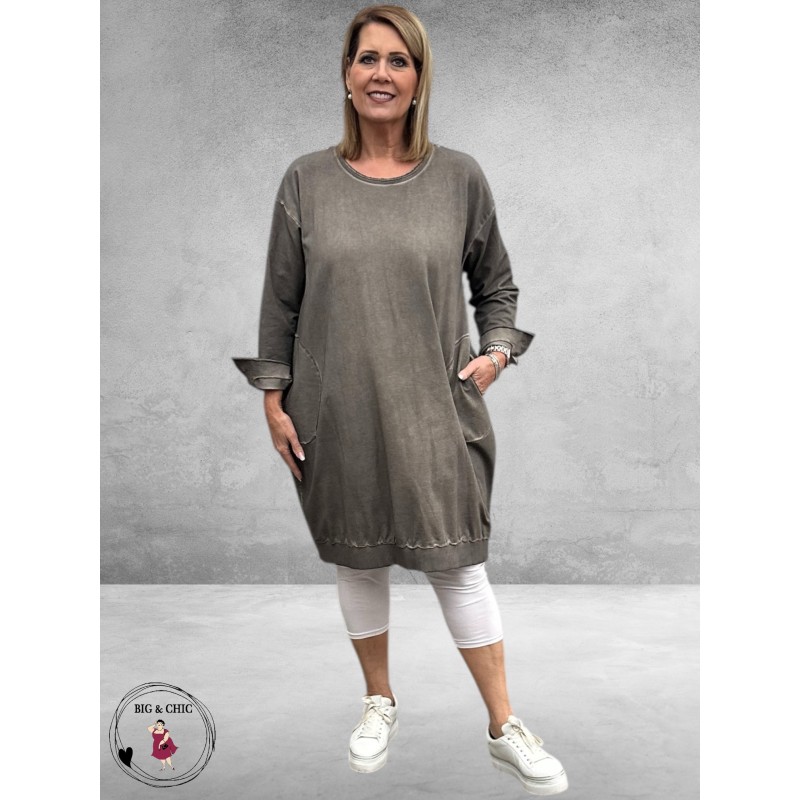 DYB Jurk Ballon Tie-Dye Taupe 