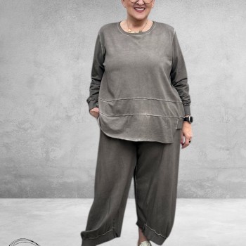 DYB Broek Katoen Tie-Dye Taupe