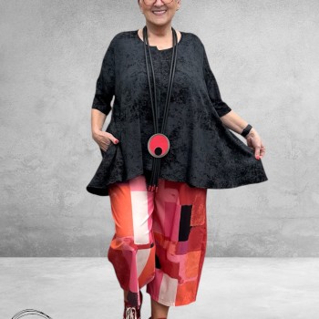 DYB Shirt A-Lijn Tie-Dye Antraciet-Zwart