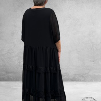 AY-SEL Strokenjurk Zwart Dubbellaags 