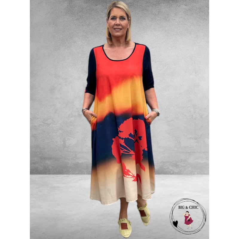 FRENZI Jurk Navy Sunset