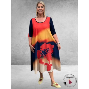 FRENZI Jurk Navy Sunset