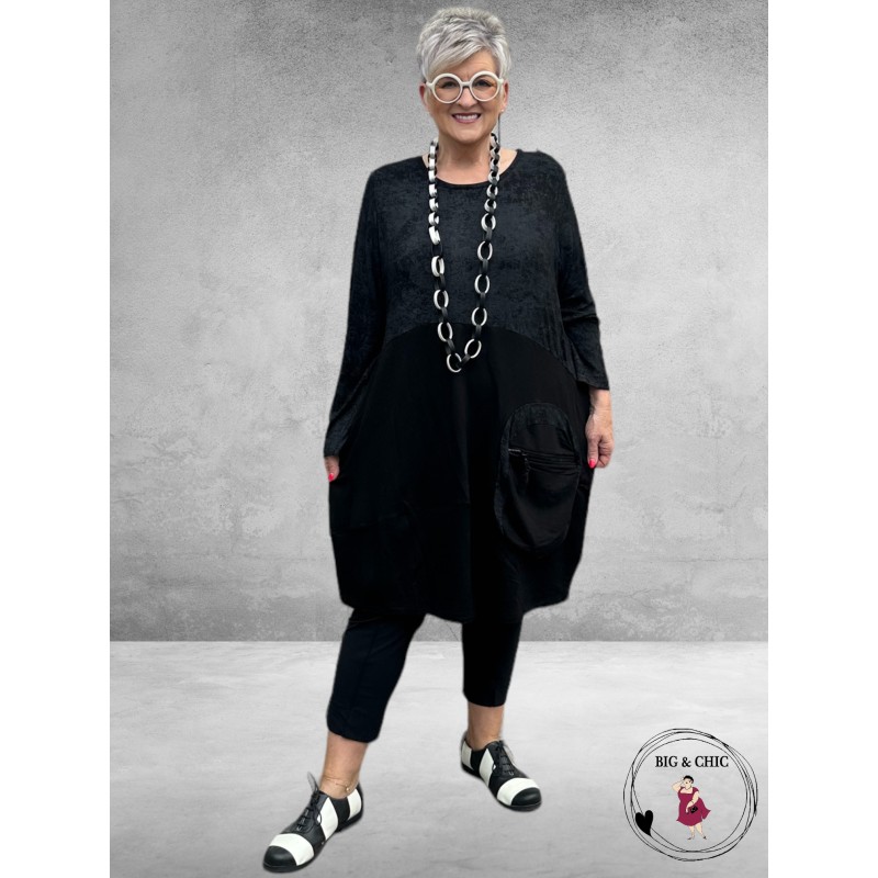 DYB Tuniek -Jurk Zwart-Grijs 3D Zak