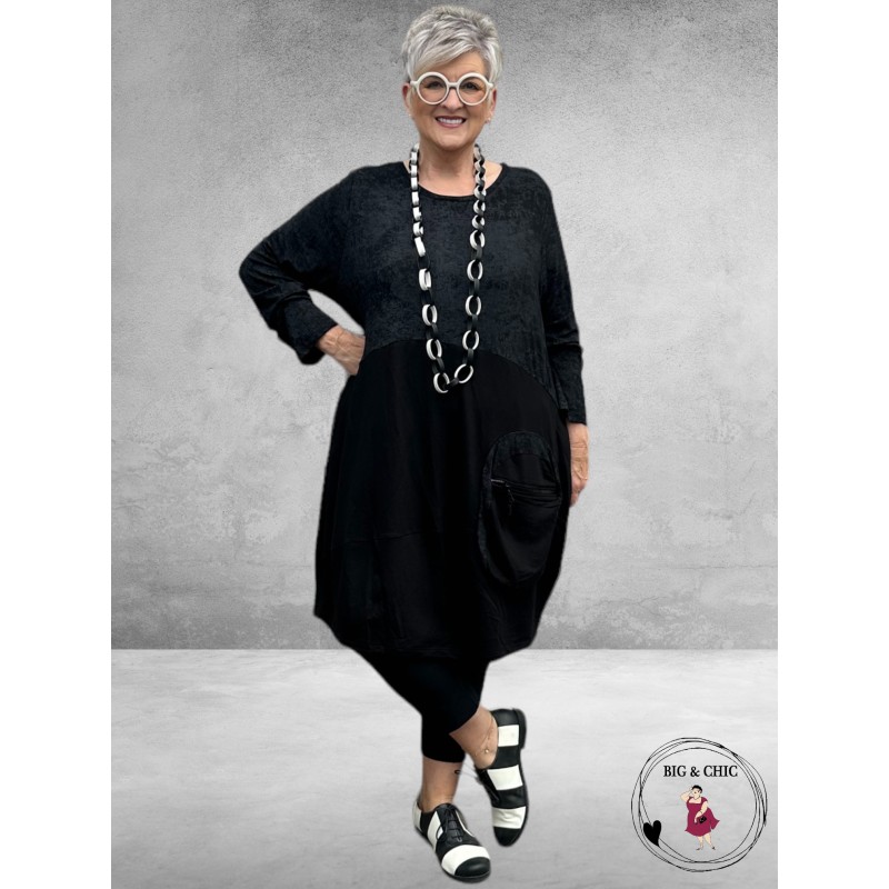 DYB Tuniek -Jurk Zwart-Grijs 3D Zak